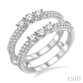 1 Ctw Round Cut Diamond Insert Ring in 14K White Gold