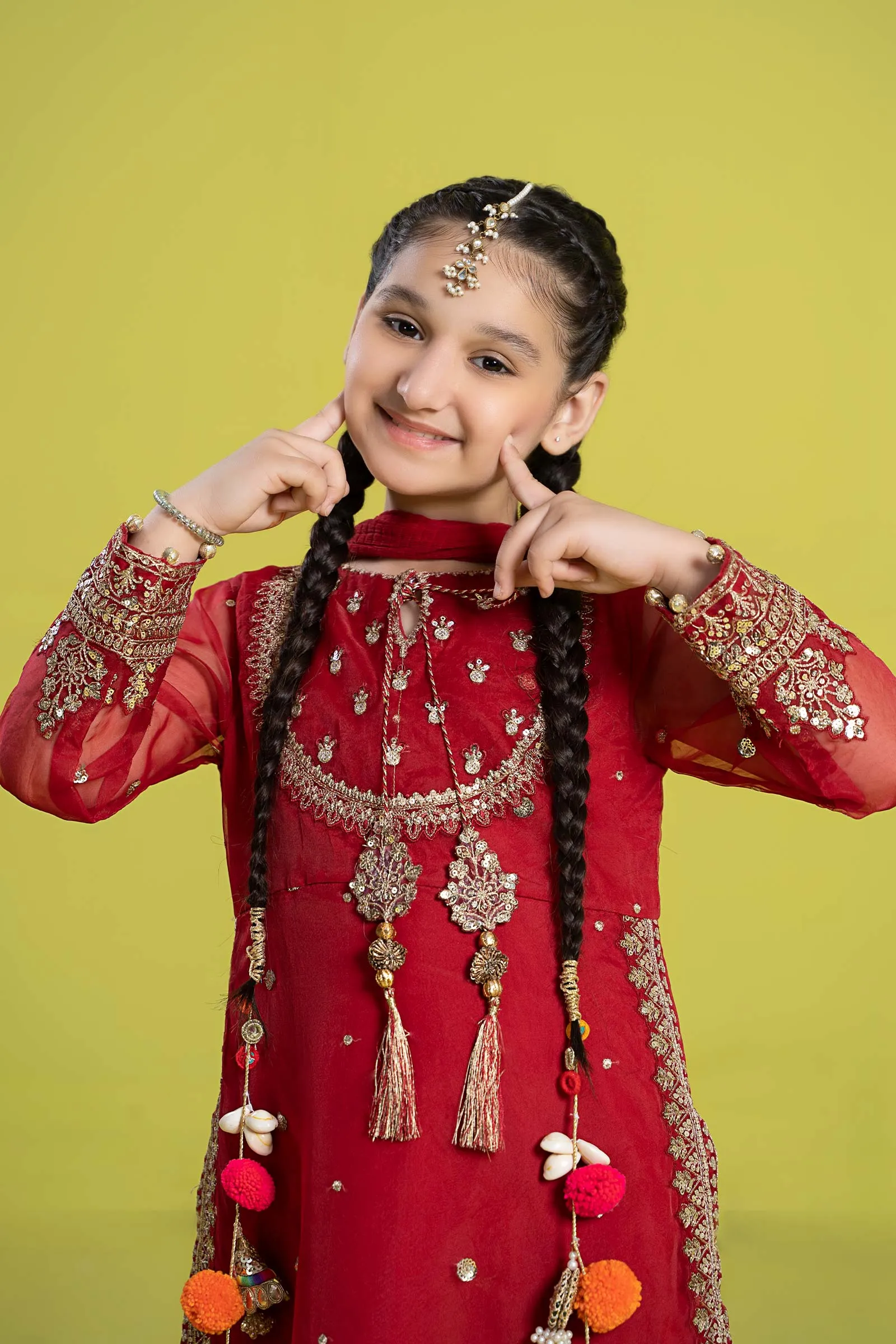 3 Piece Embroidered Organza Suit | MKS-EF24-37