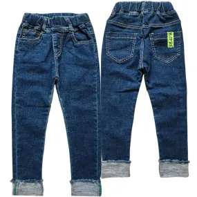 5047  Girls' jeans Soft  Denim Blue Trousers Elastic Waist  Kids' Jeans spring autumn