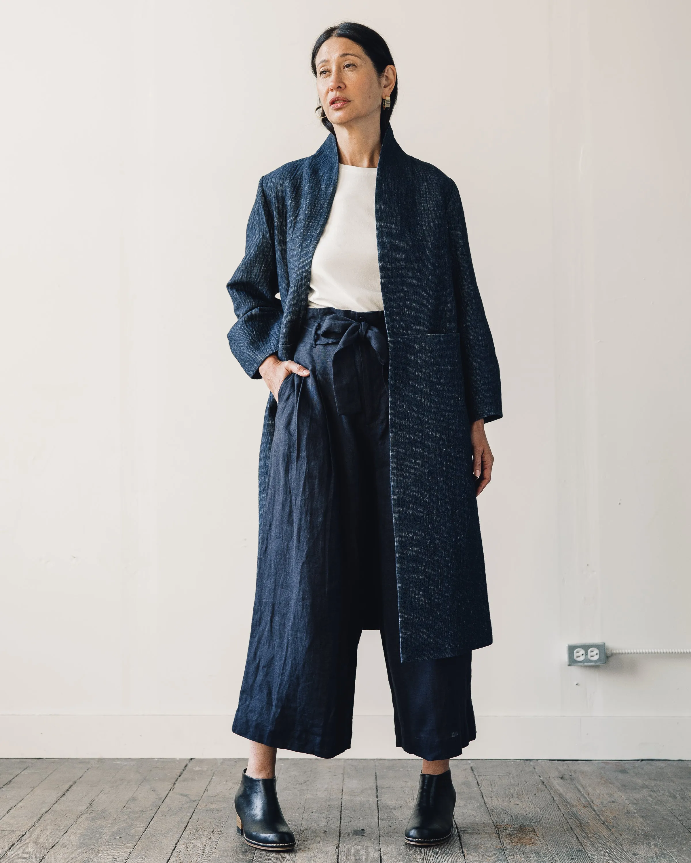 7115 Open Fall Coat, Indigo