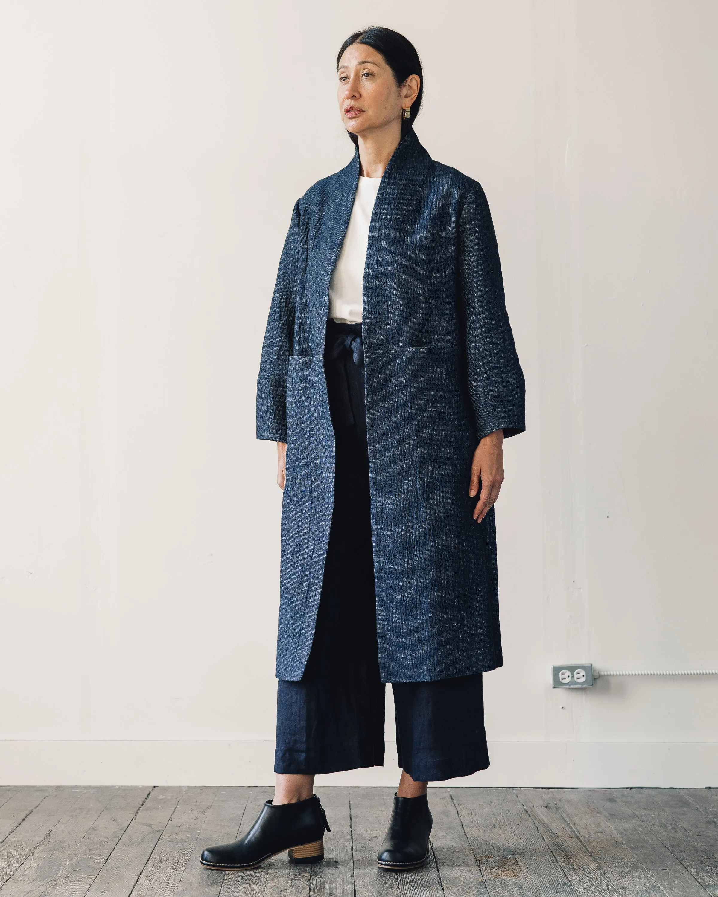 7115 Open Fall Coat, Indigo