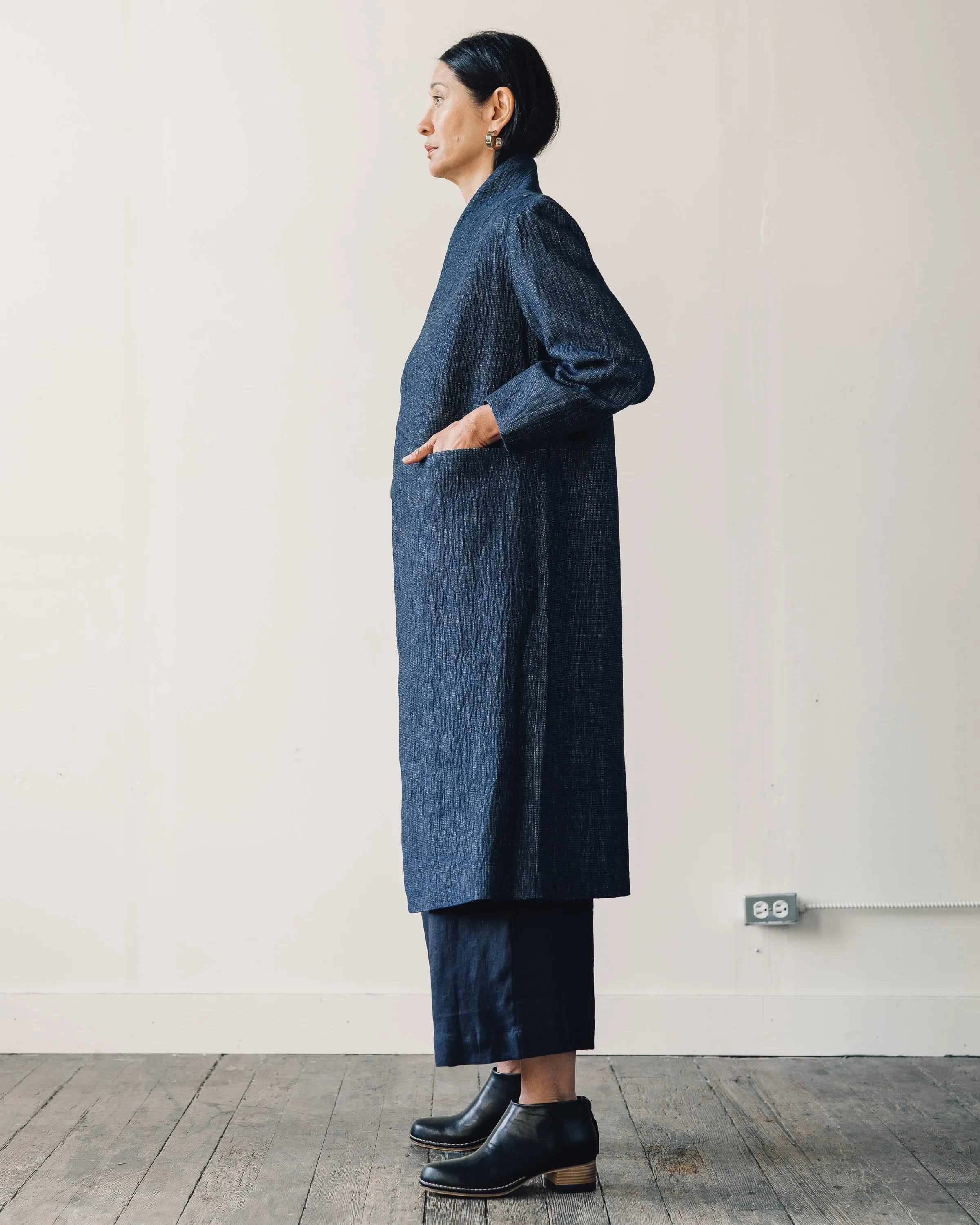 7115 Open Fall Coat, Indigo