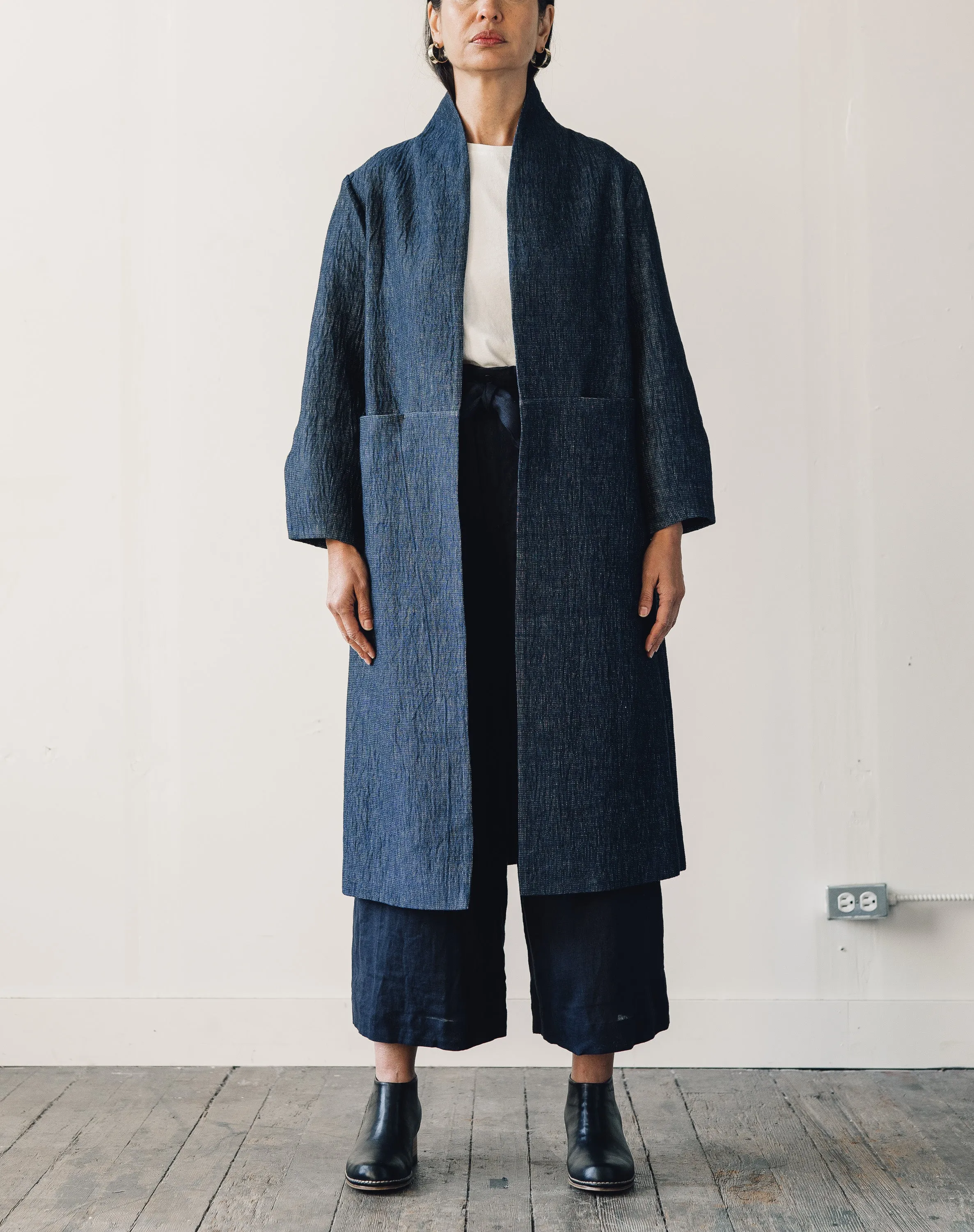 7115 Open Fall Coat, Indigo