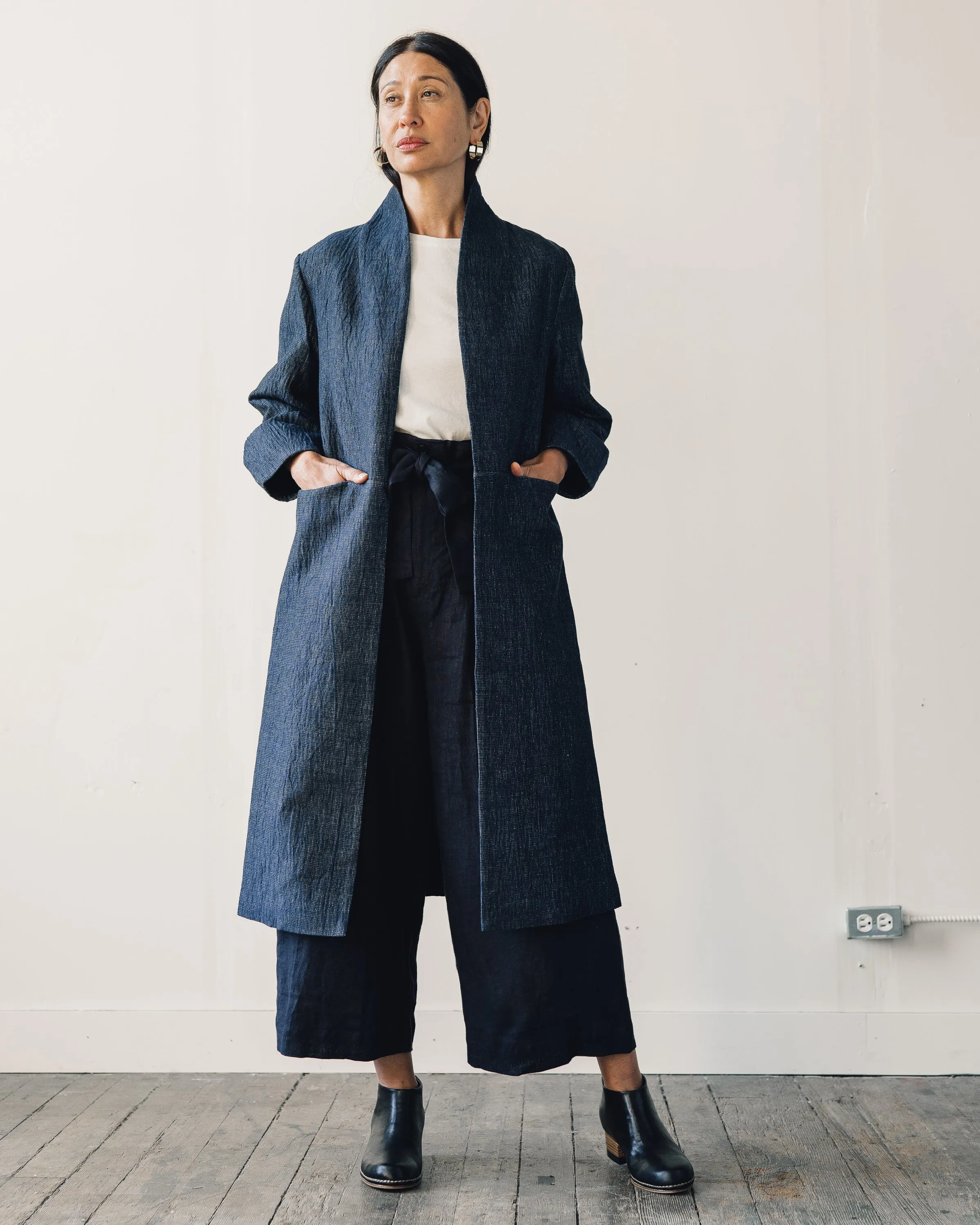 7115 Open Fall Coat, Indigo