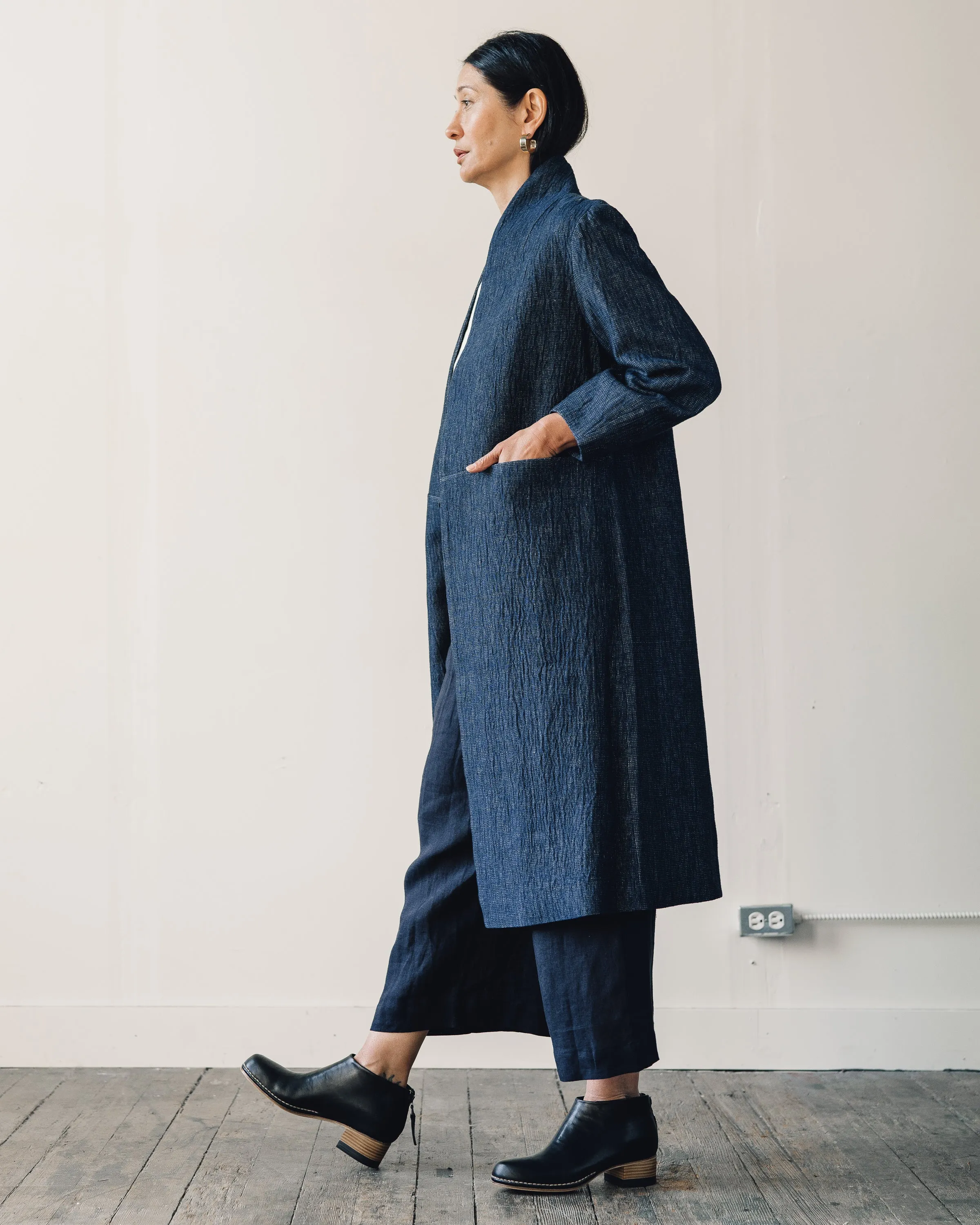 7115 Open Fall Coat, Indigo