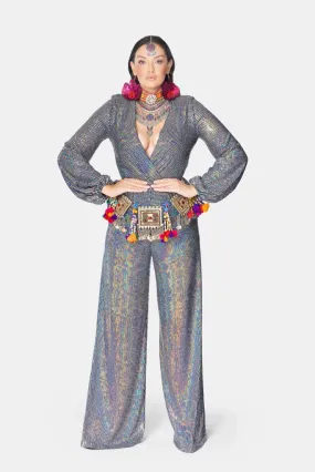 ABBA Jumpsuit in Silver Sequins - SFH Designs Original