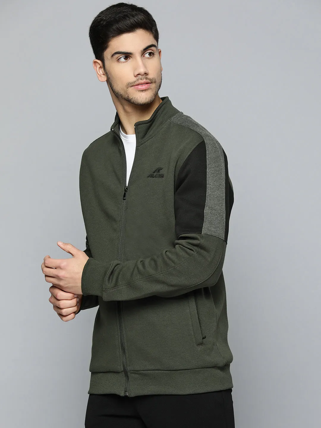 Alcis Men Colourblocked Running Open Front Jacket