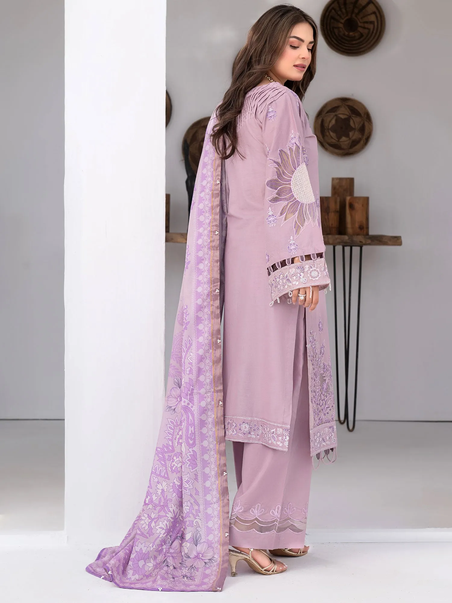 Ally's Luxury Cotton Lilac 3-Piece Suit (AL-822)