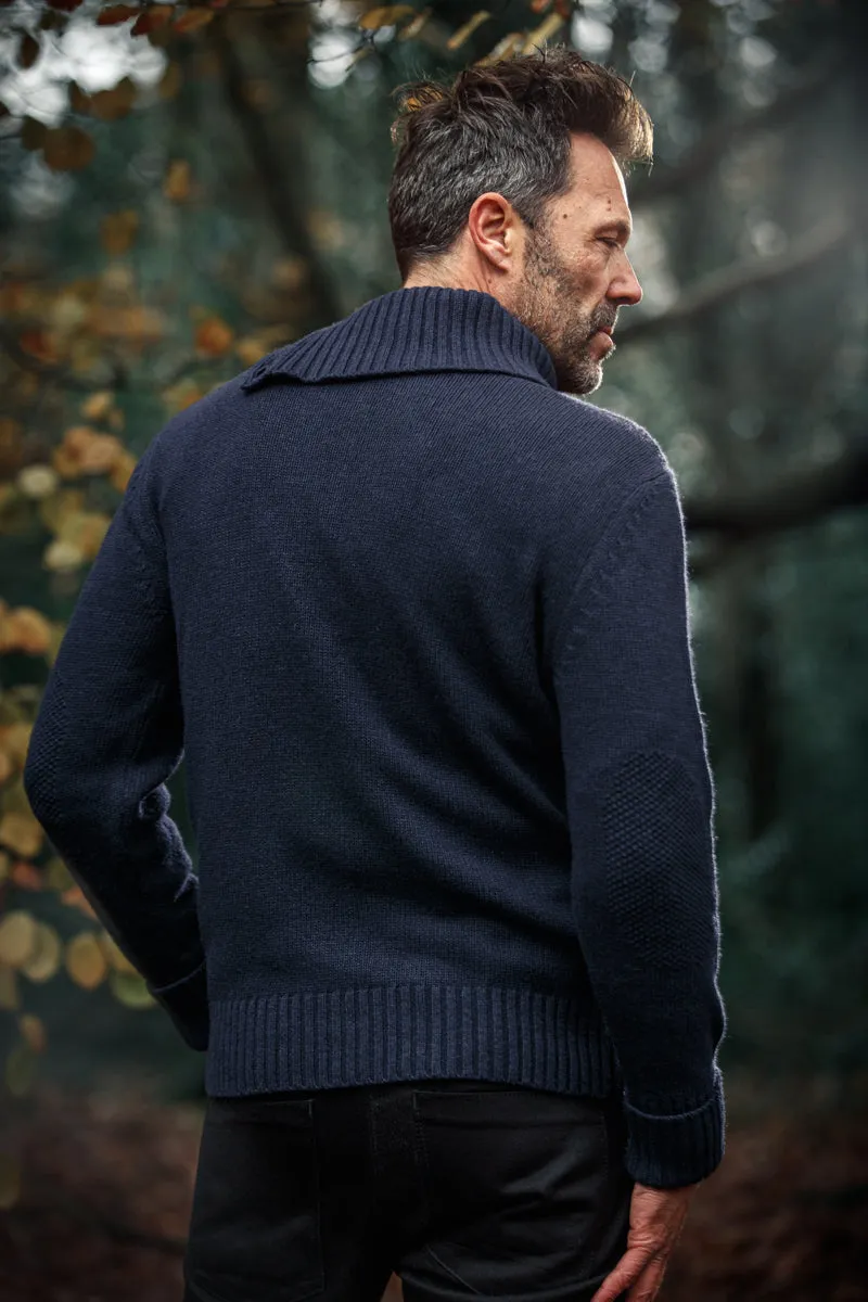 &SONS Ahab Submariner Rollneck Jumper Navy