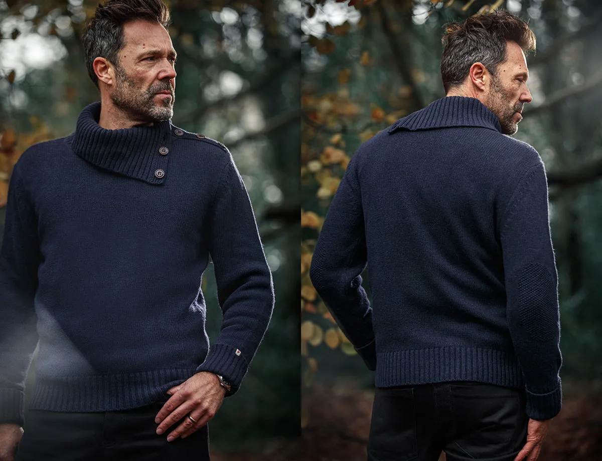 &SONS Ahab Submariner Rollneck Jumper Navy