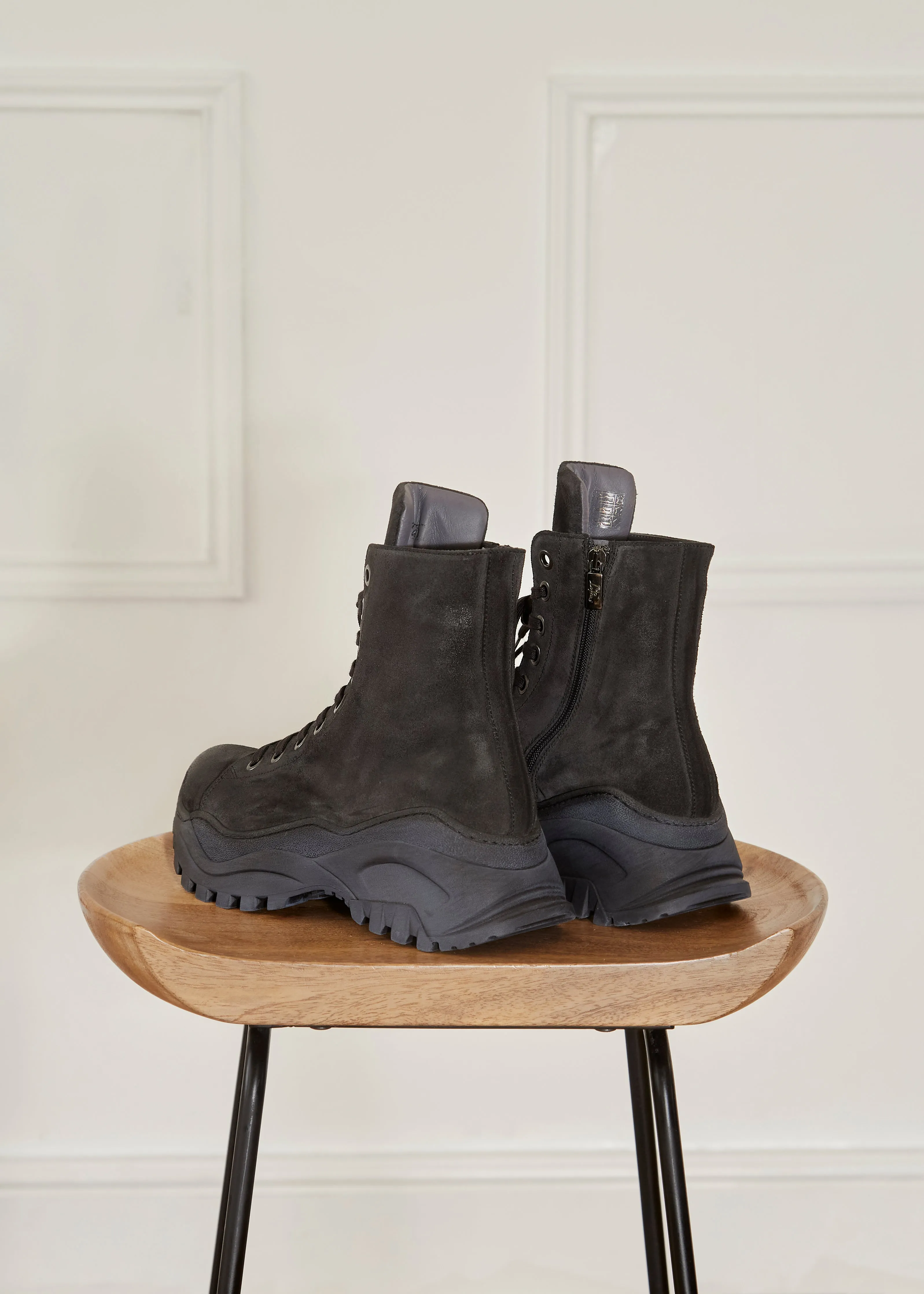 Anthracite Suede Trainer Boot