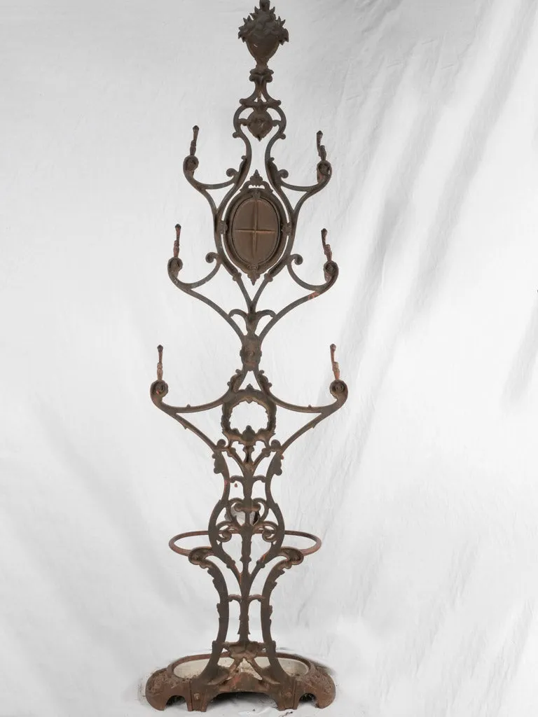 Antique French coat rack - cast iron 85¾"