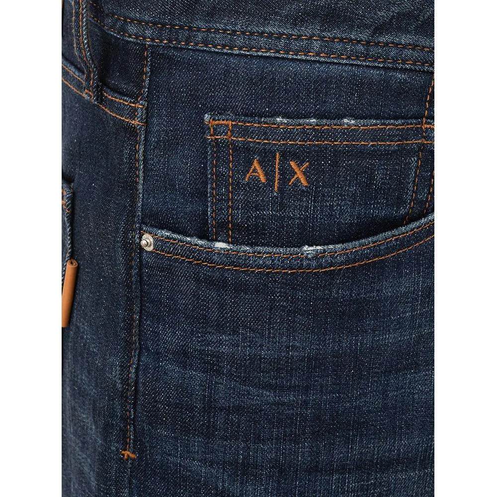 Armani Exchange Chic Blue Cotton Trousers for Modern Men