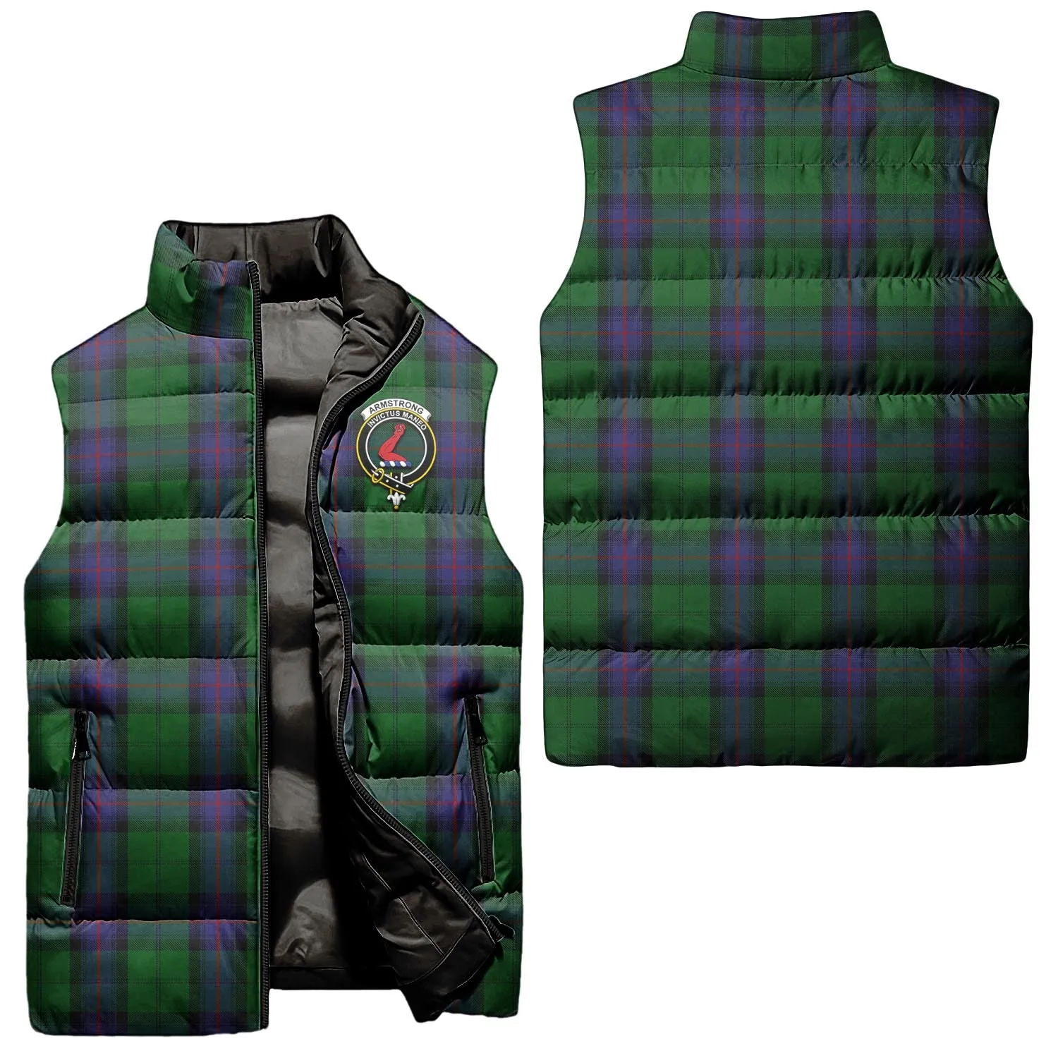 Armstrong Tartan Sleeveless Puffer Jacket with Family Crest