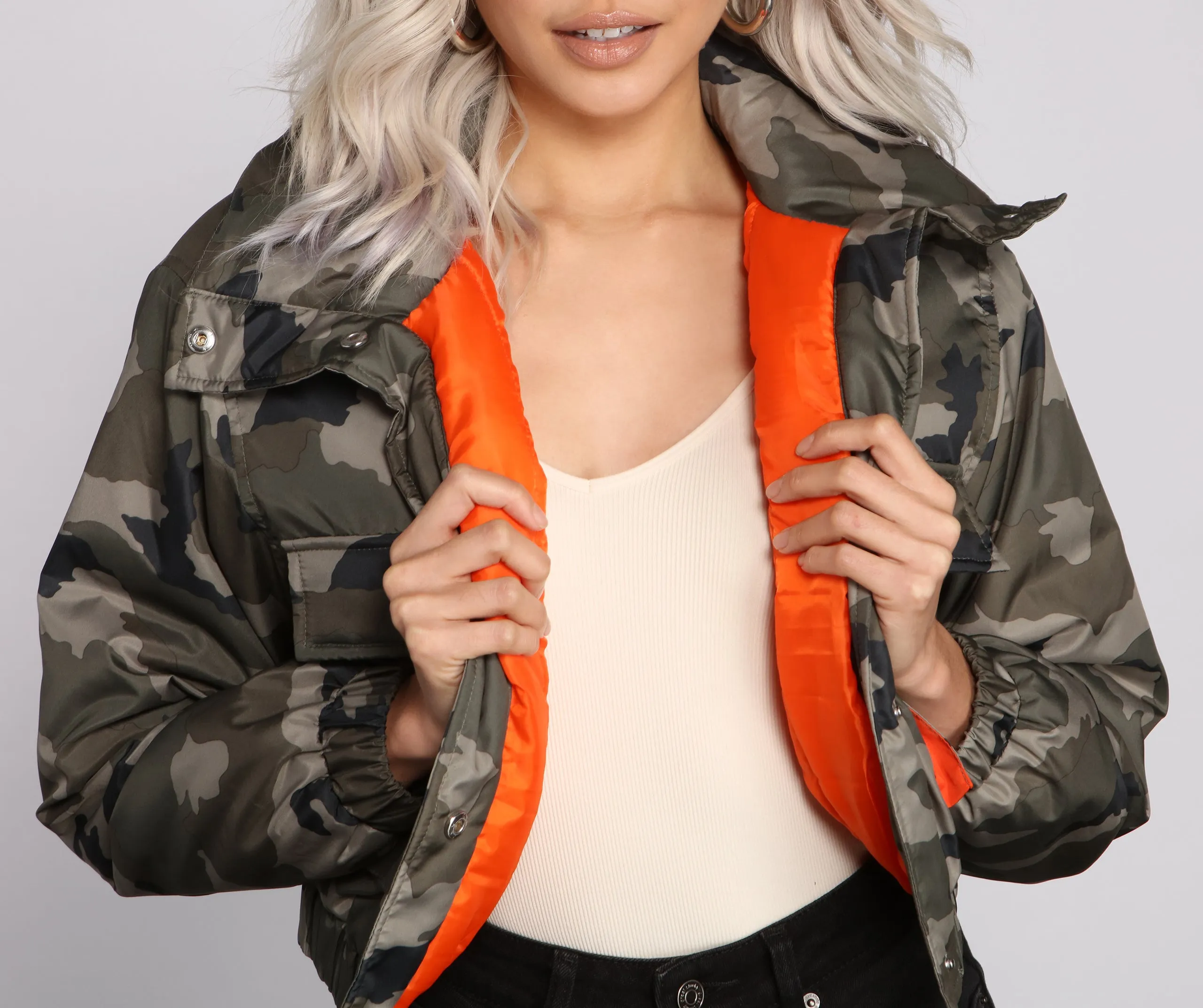 At Ease Camo Puffer Jacket