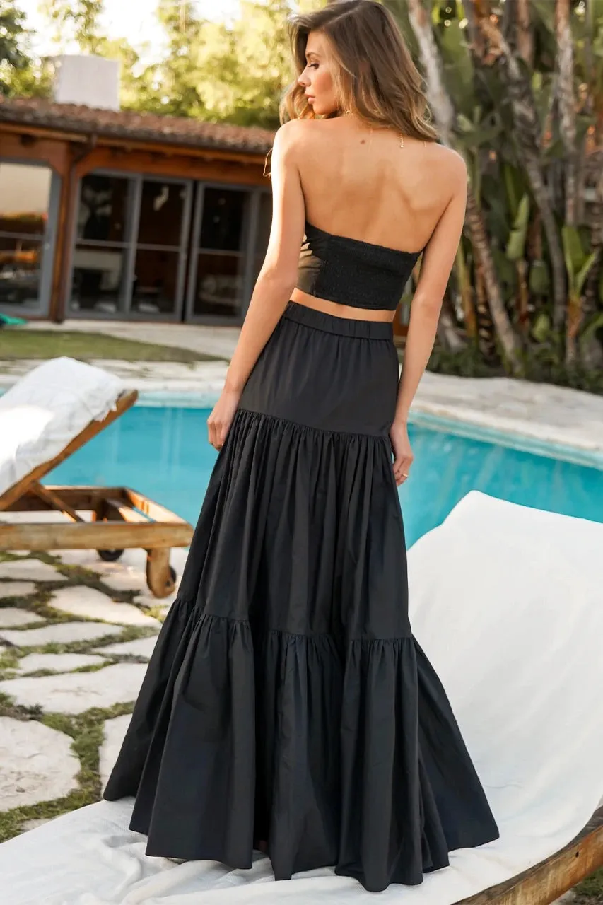 Ayla black top and maxi skirt (sold as separates)