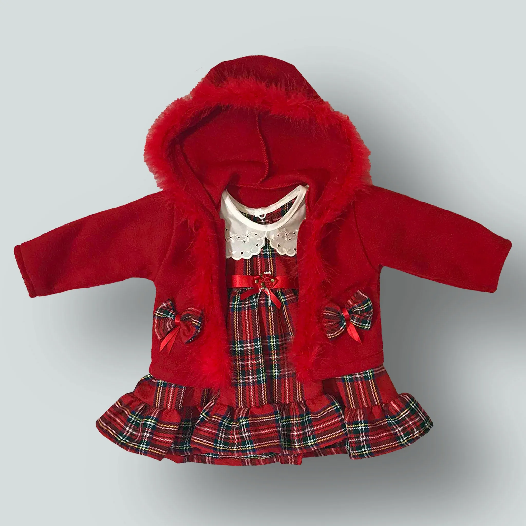 Baby Girls Red Tartan Dress and Jacket