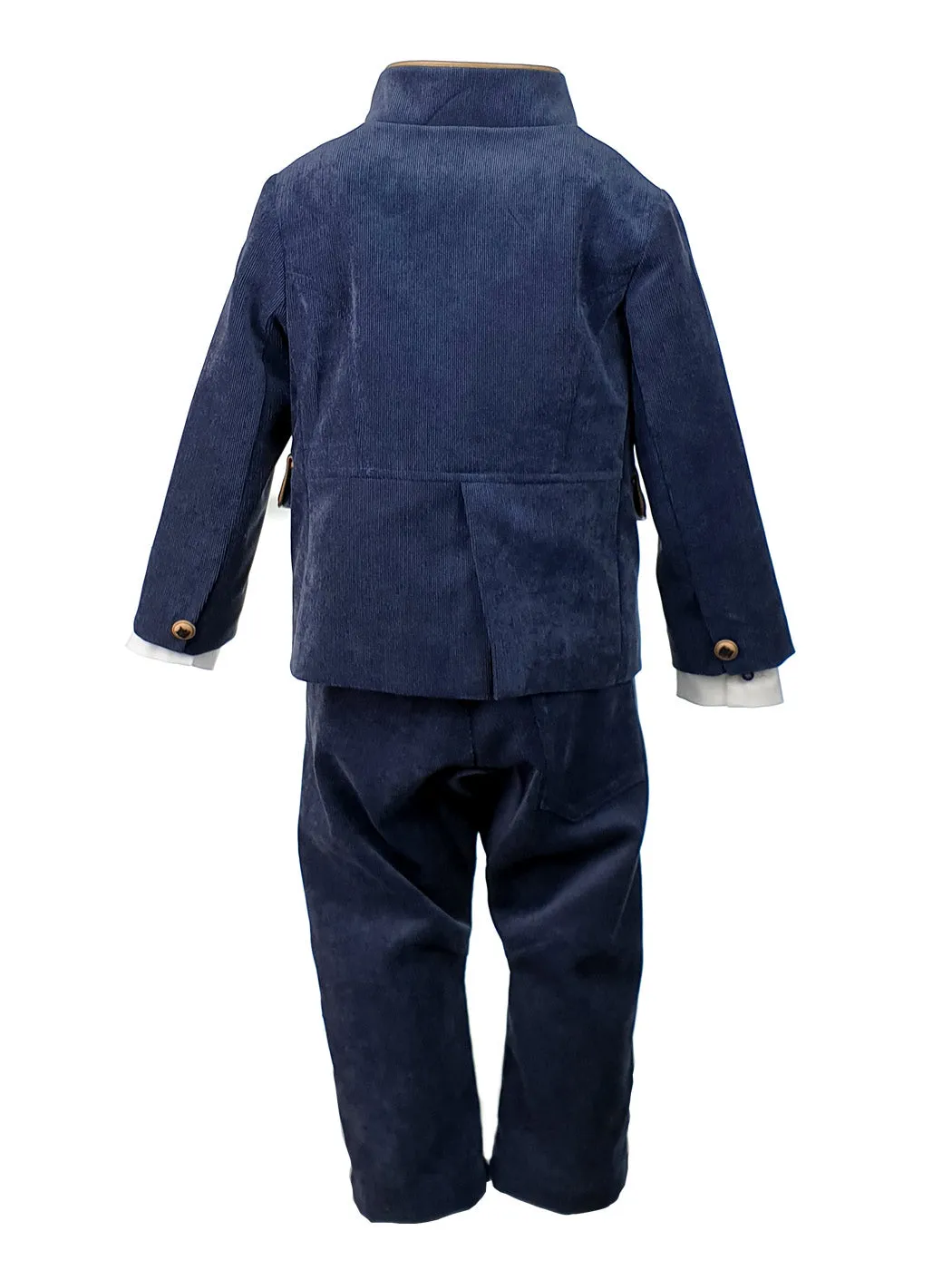 Baptism corduroy suit for boy - JOGGI Blue