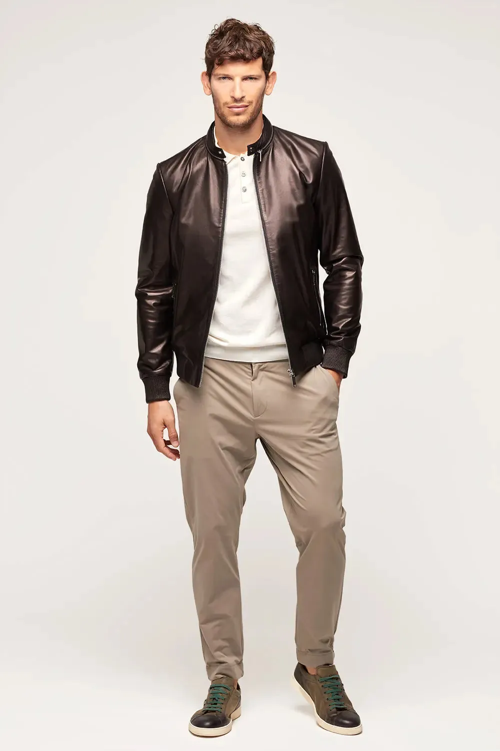 Black leather jacket for men