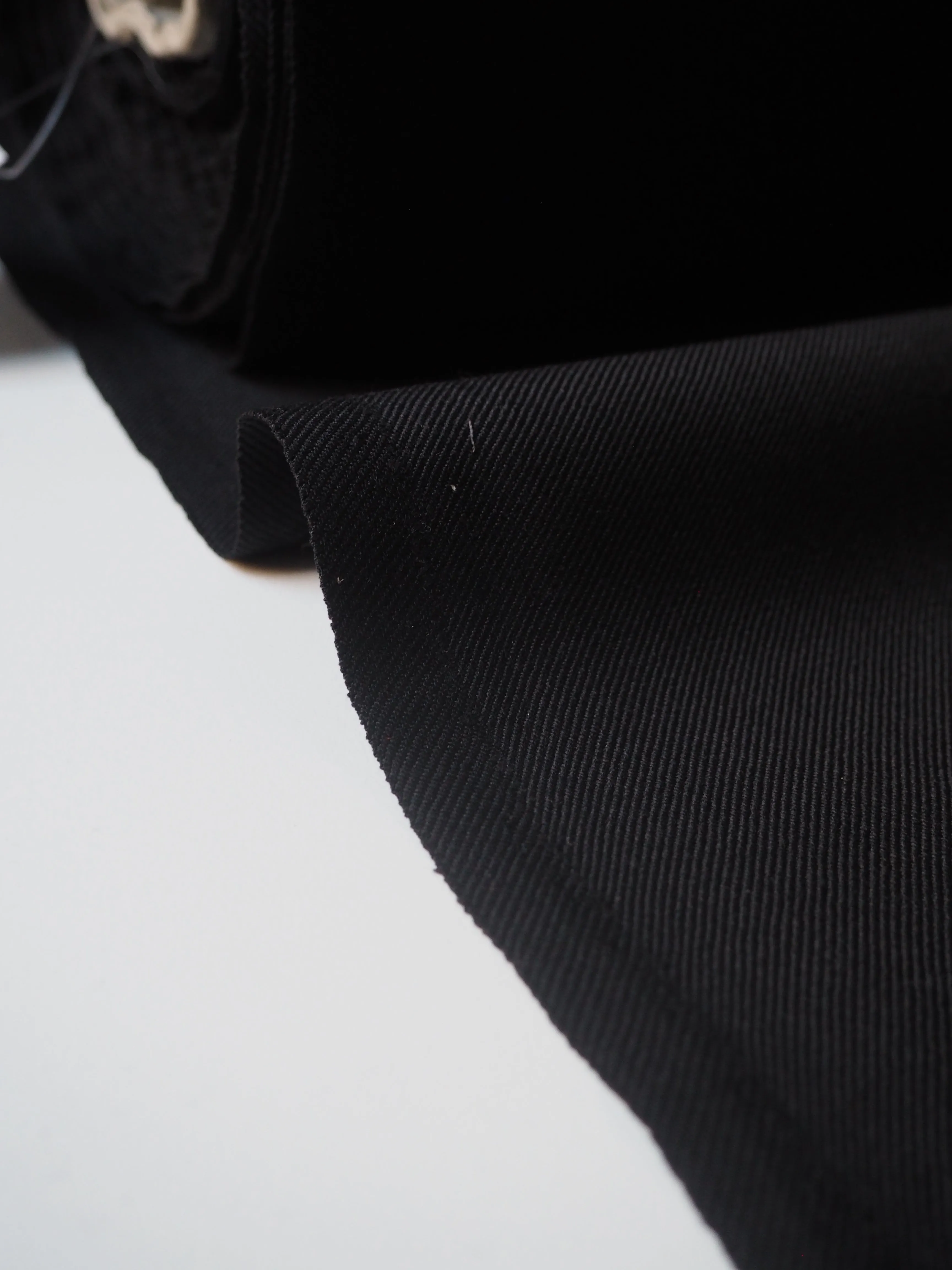 Black Sateen Wool Twill