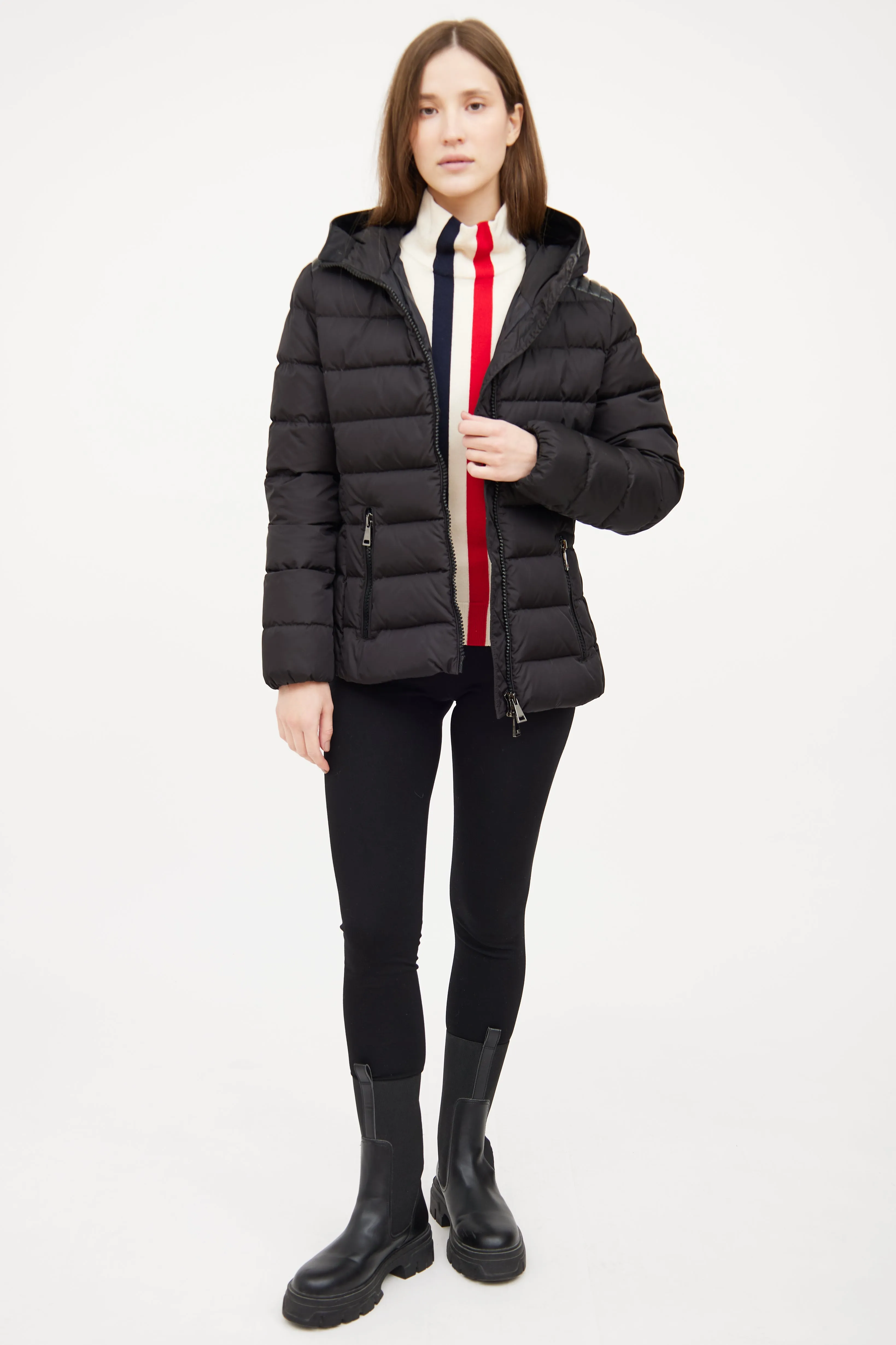 Black Tetra Down Puffer Jacket