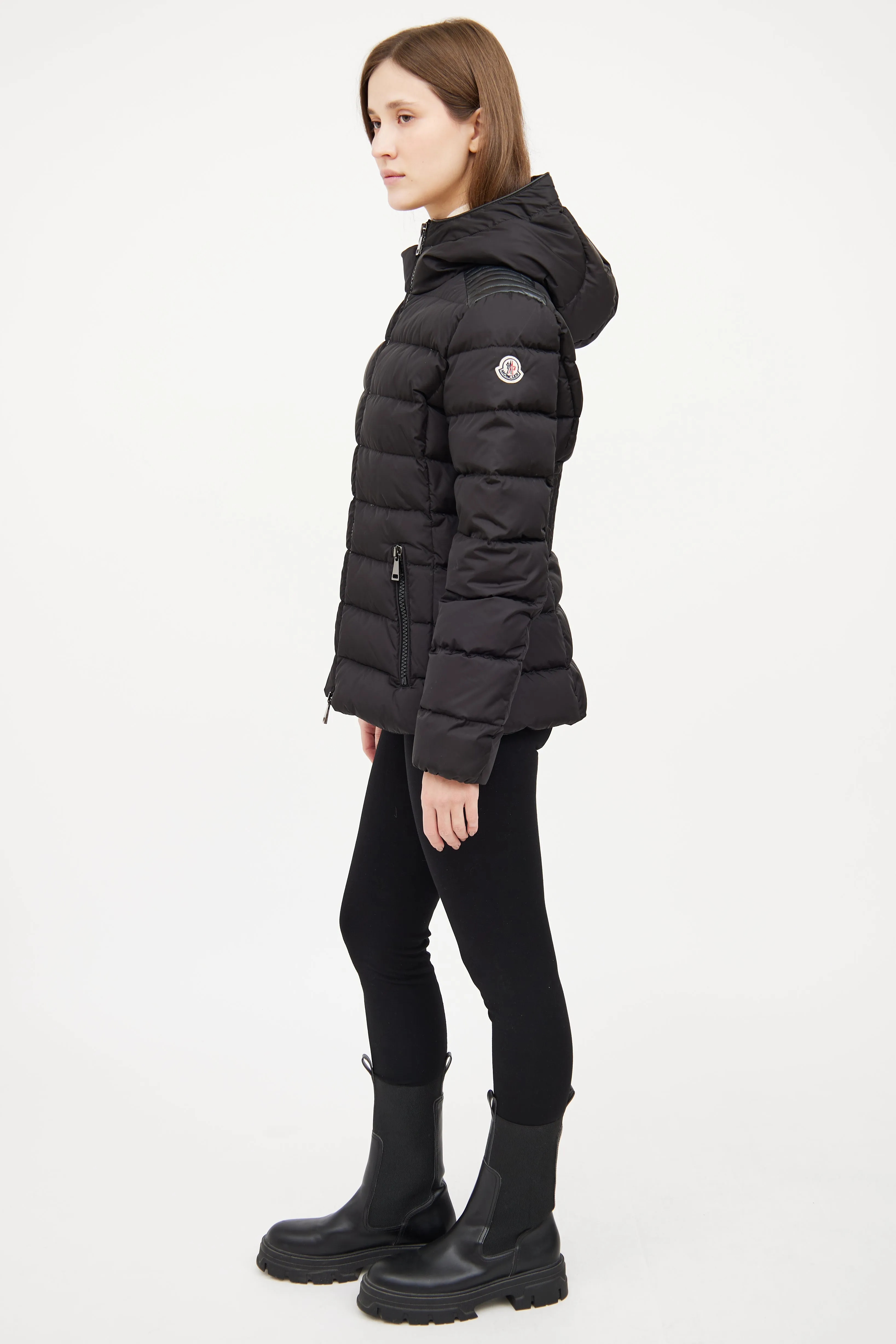 Black Tetra Down Puffer Jacket