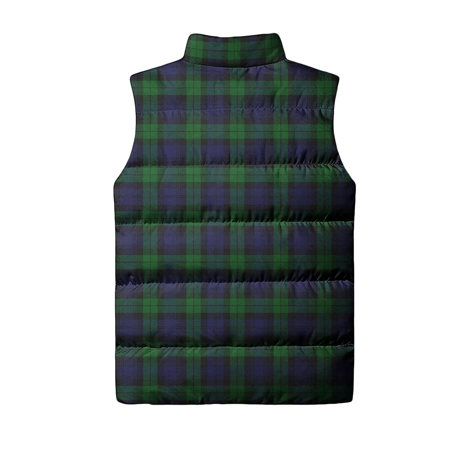 Black Watch Tartan Sleeveless Puffer Jacket