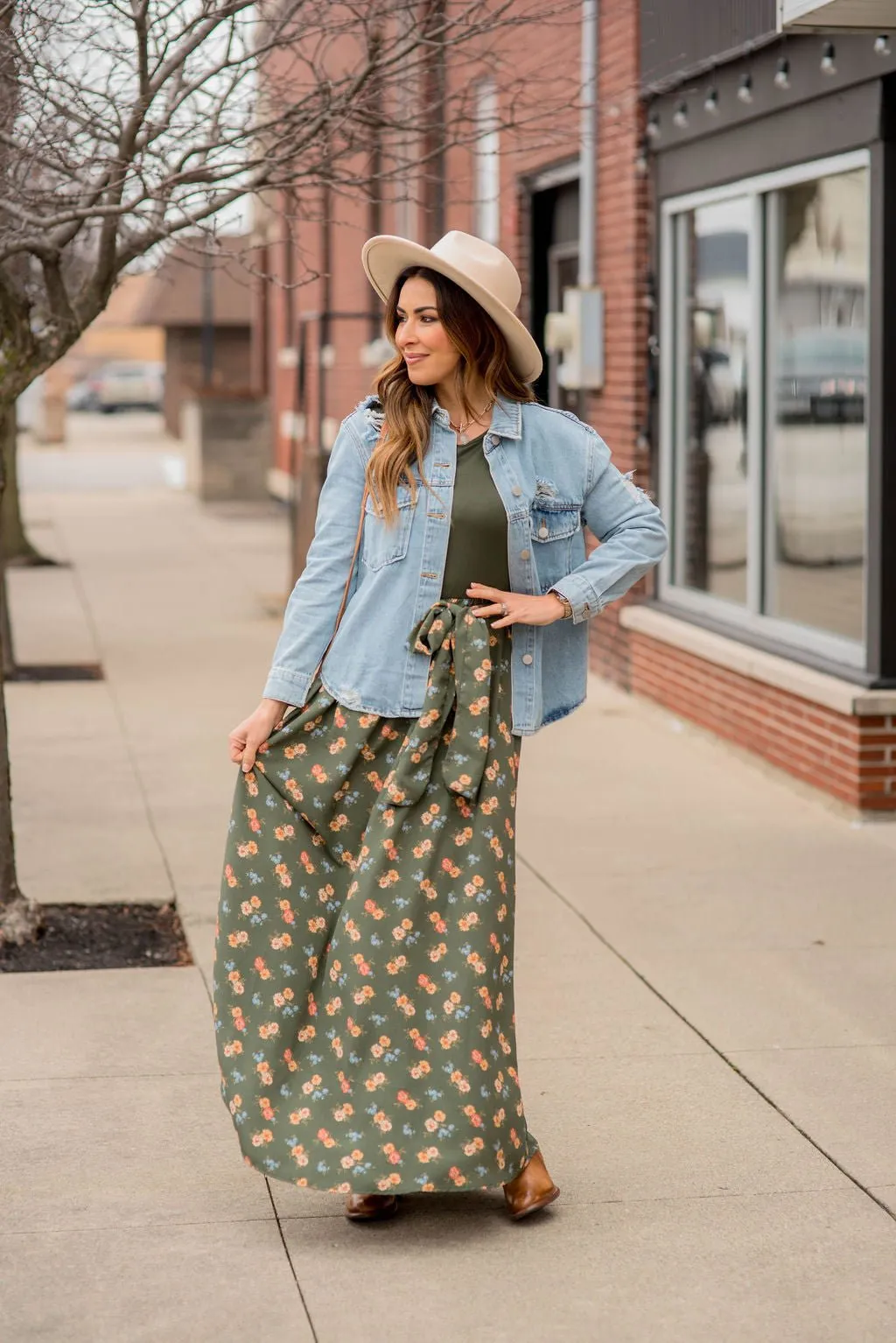 Blossoms Bottom Long Sleeve Maxi