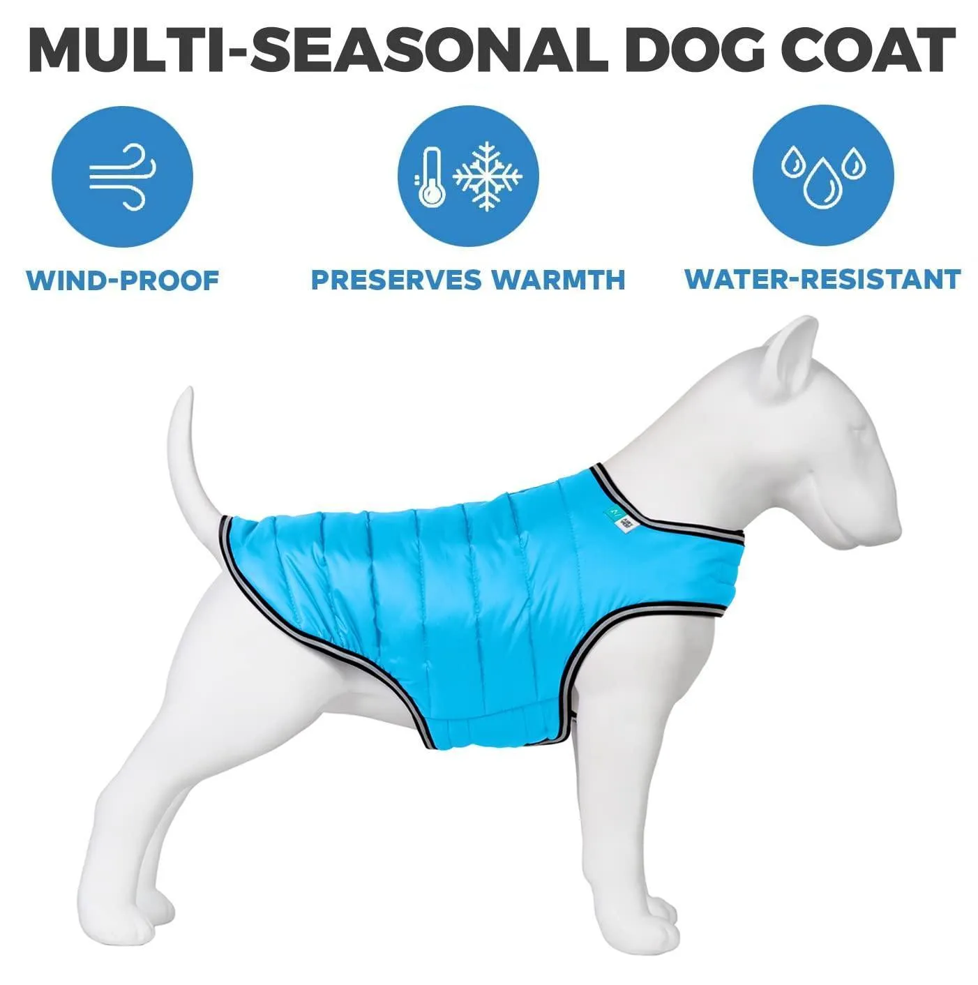 Blue Dog Winter Coat for Large Dogs Waterproof Dog Warm Jacket XXSmall Size