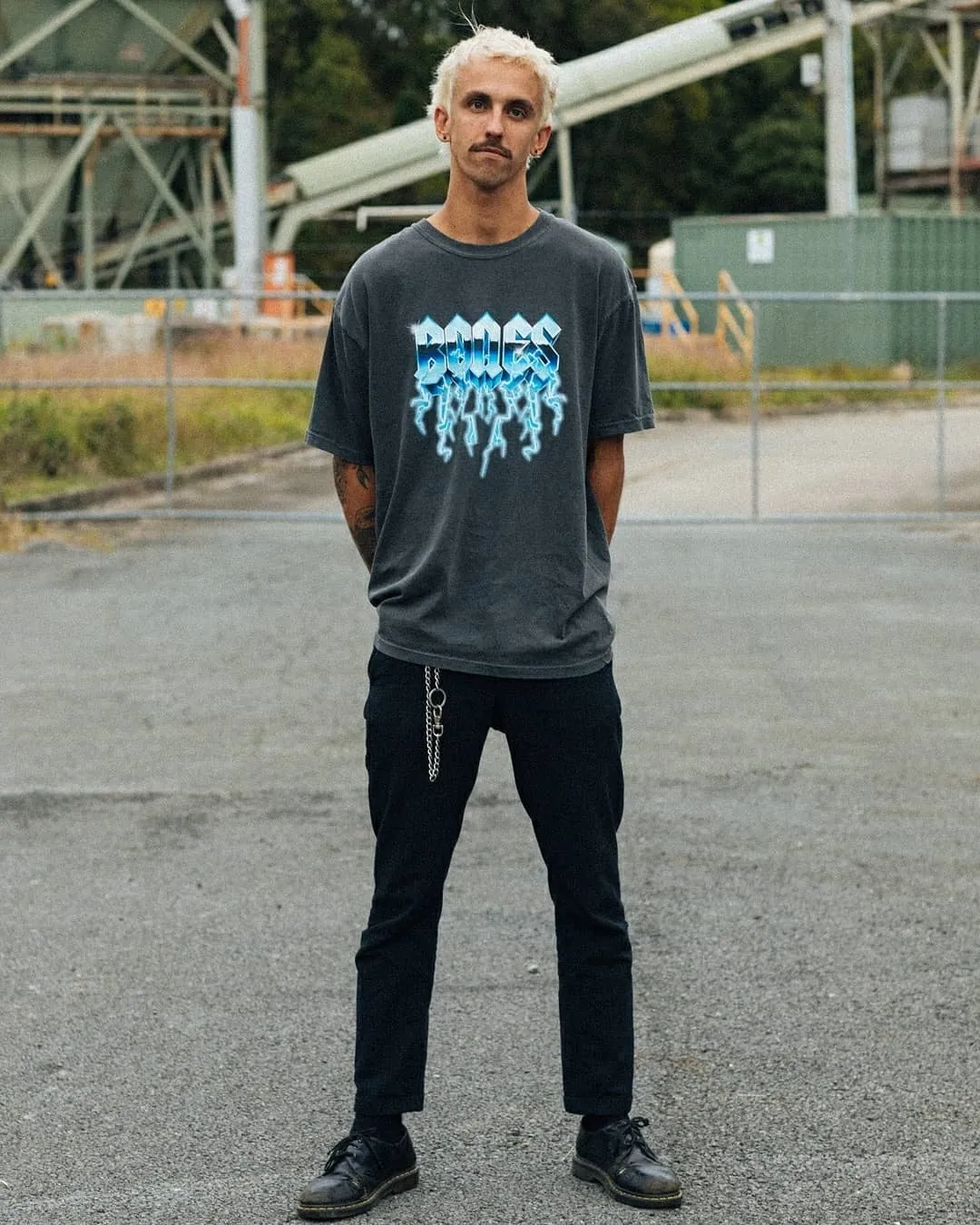 Bolt Bones Tee - Washed Black