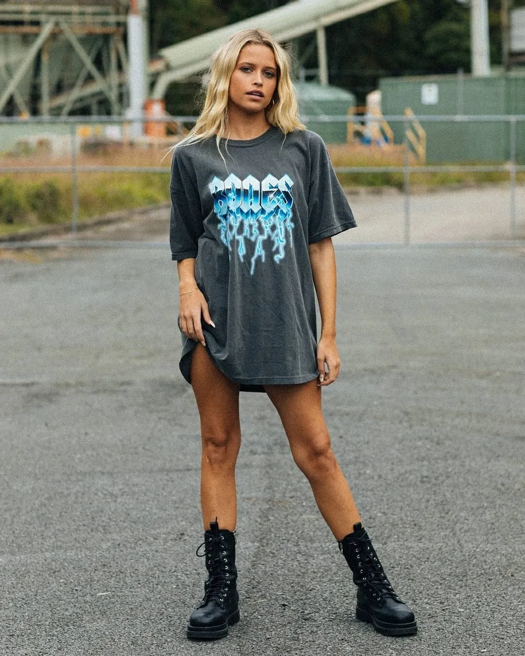 Bolt Bones Tee - Washed Black