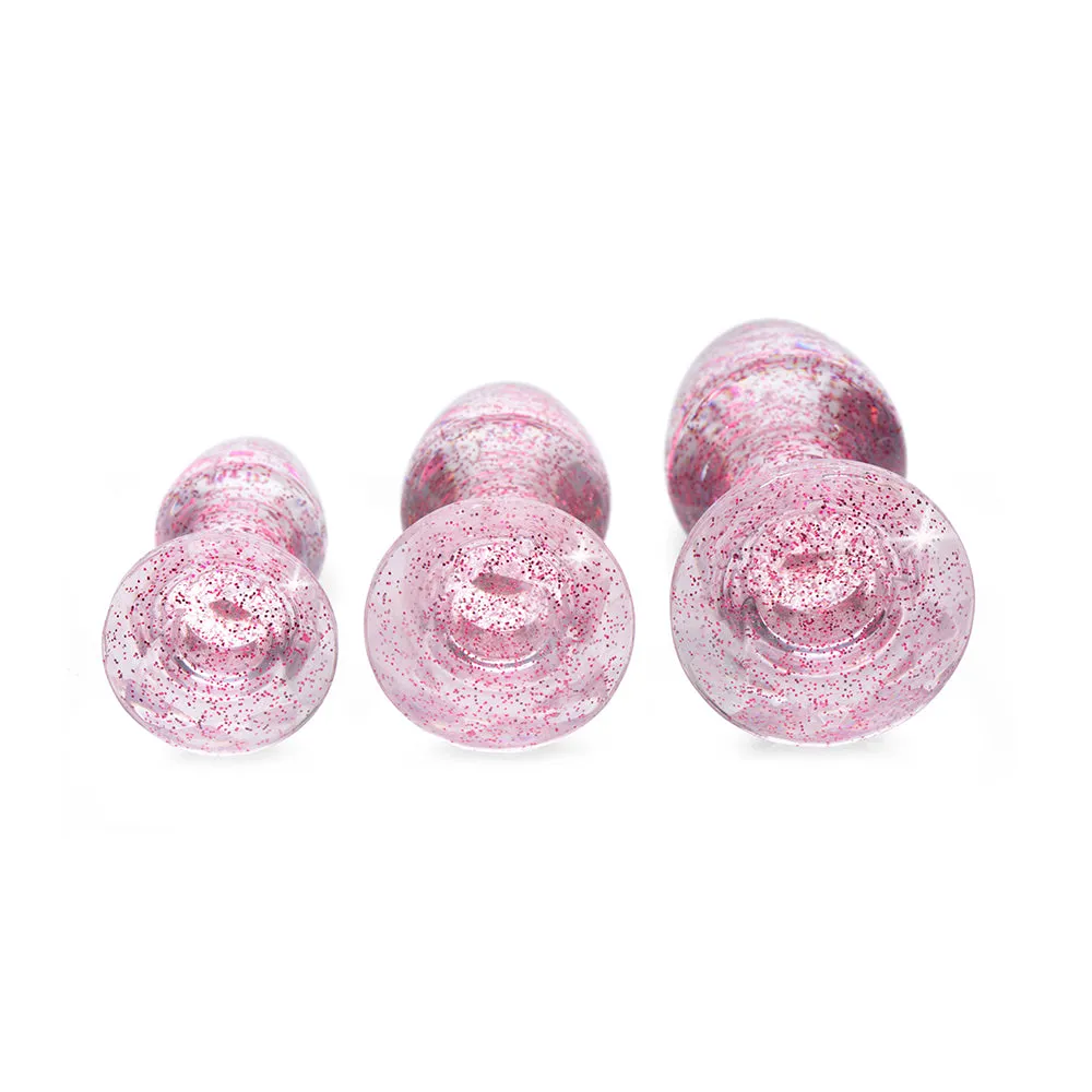 Booty Sparks Glitter Gem Anal Plug Set Pink