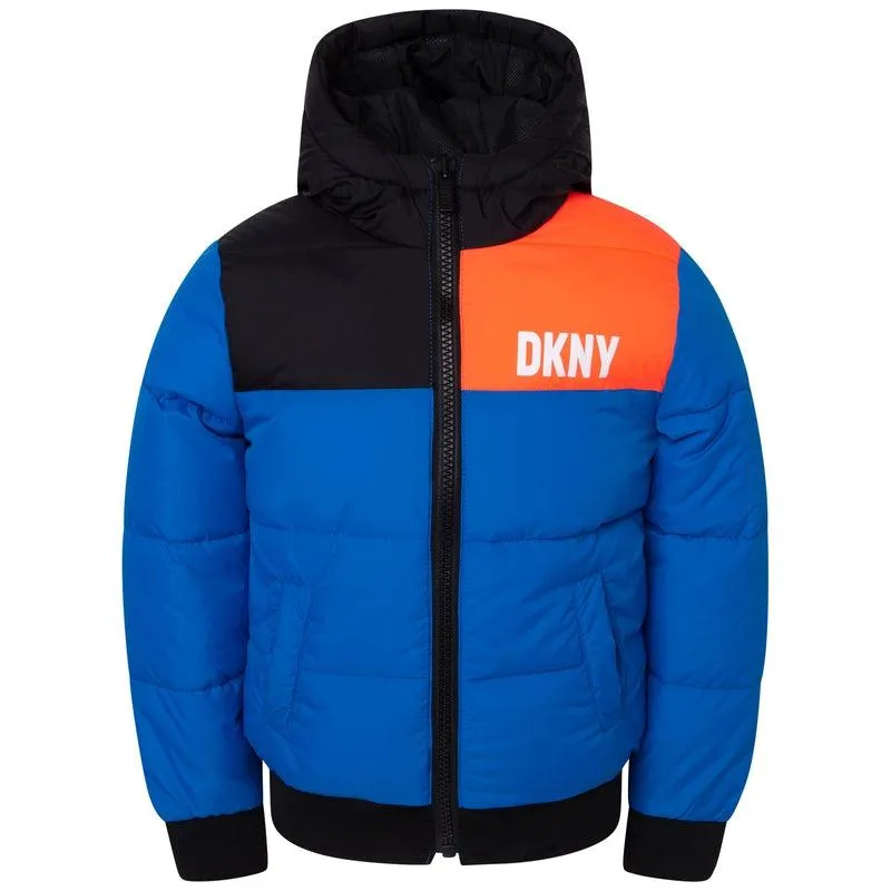 Boys Blue Reversible Puffer Jacket