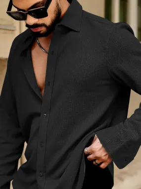 Bubble Black Full Sleeve Shirt