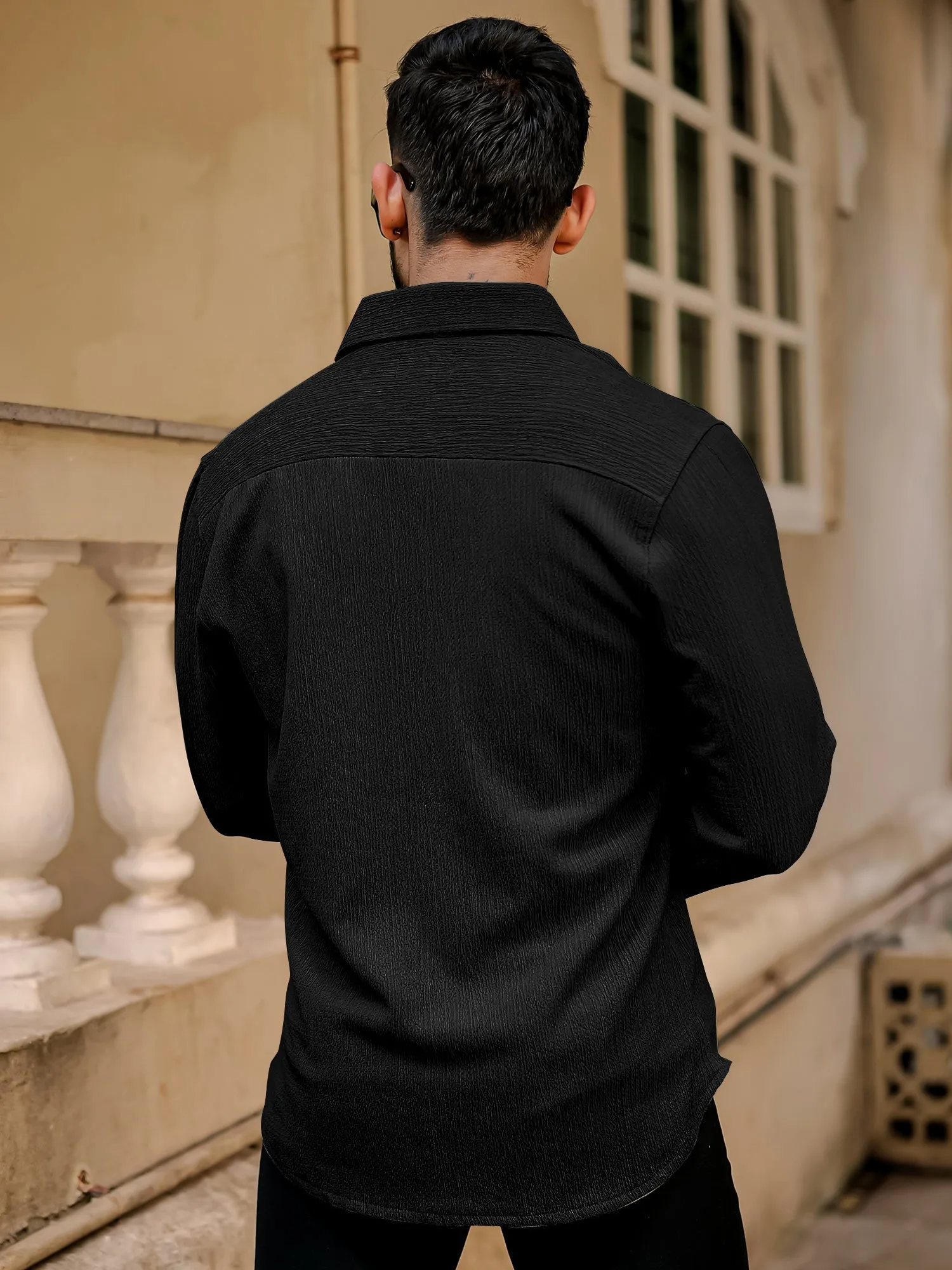 Bubble Black Full Sleeve Shirt