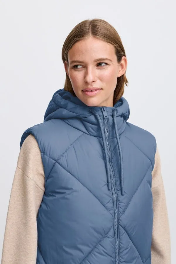 b.young Blue Horizon Gilet Long Puffer Jacket