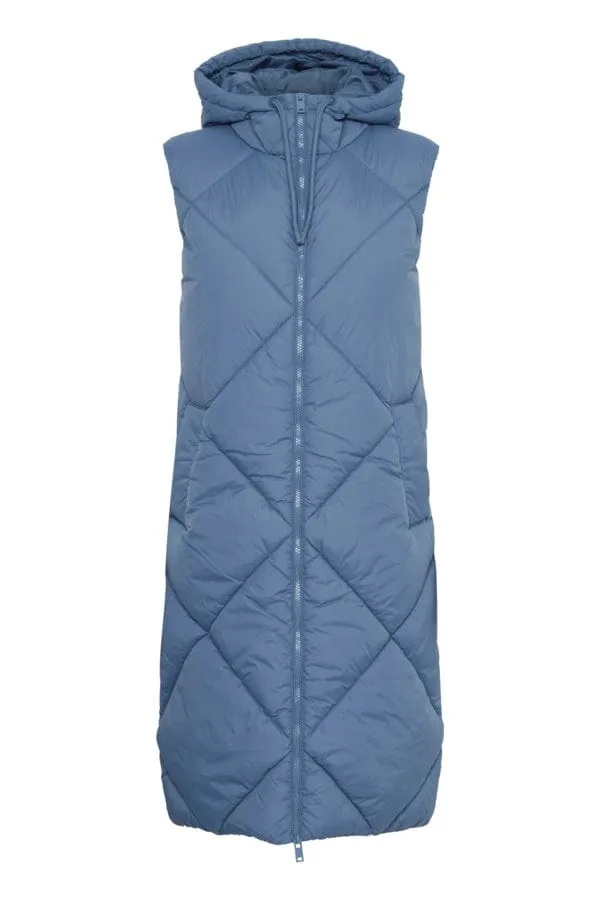 b.young Blue Horizon Gilet Long Puffer Jacket