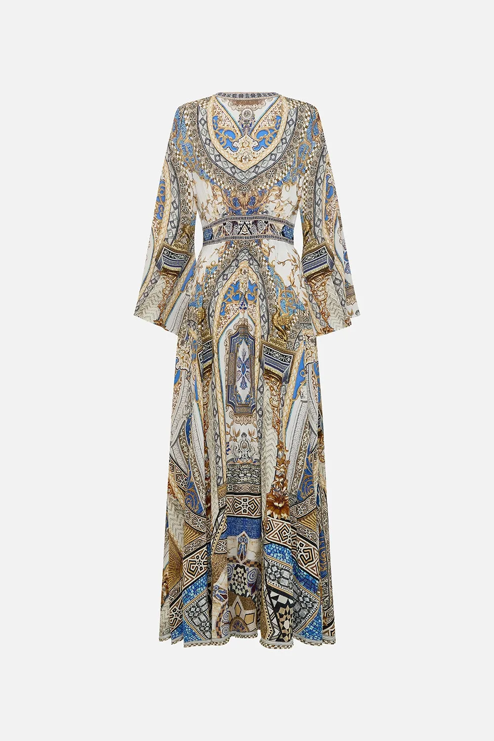 CAMILLA | MAKE ME YOUR MOSAIC KIMONO SLEEVE DRESS WITH SHIRRING DETAIL