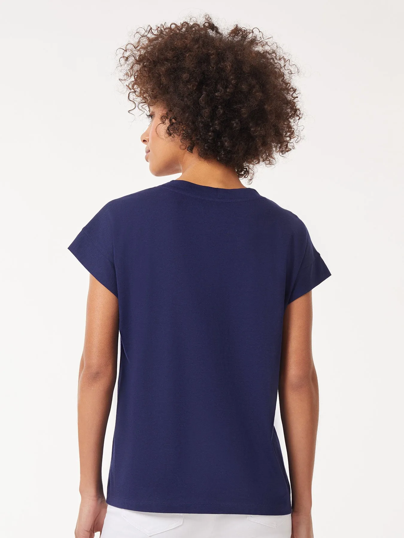 Cap Sleeve V-Neck Top