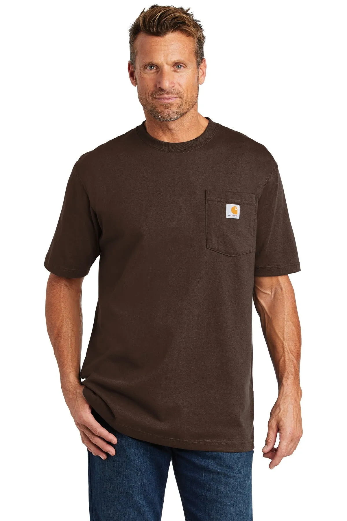 Carhartt Tall Workwear Custom Pockets T-Shirts, Dark Brown