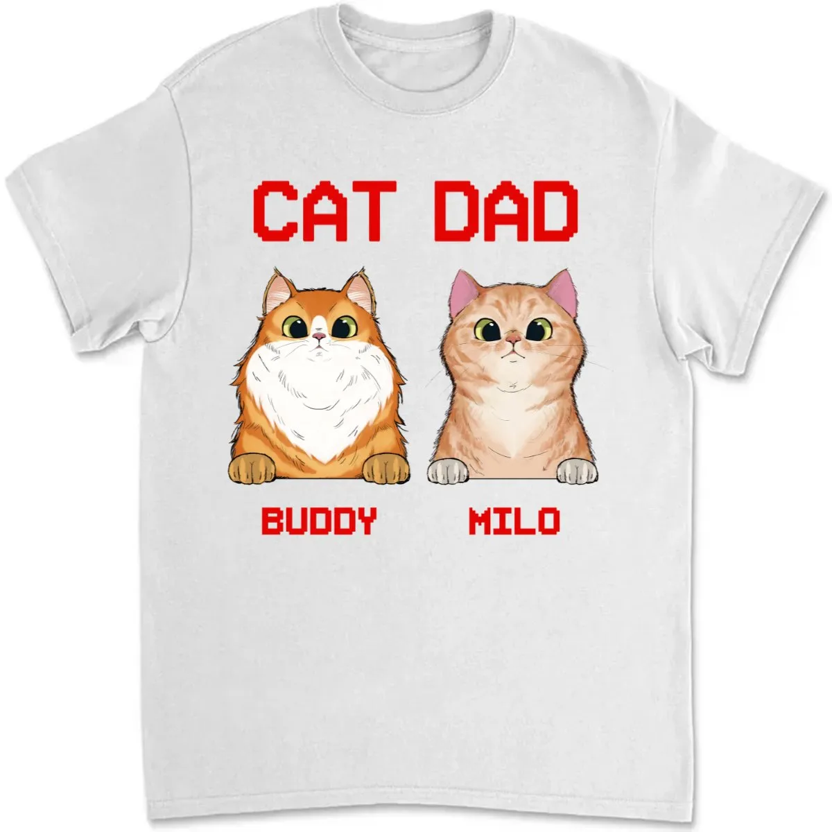 Cat Lovers - Cat Dad Cat Mom - Personalized T-shirt