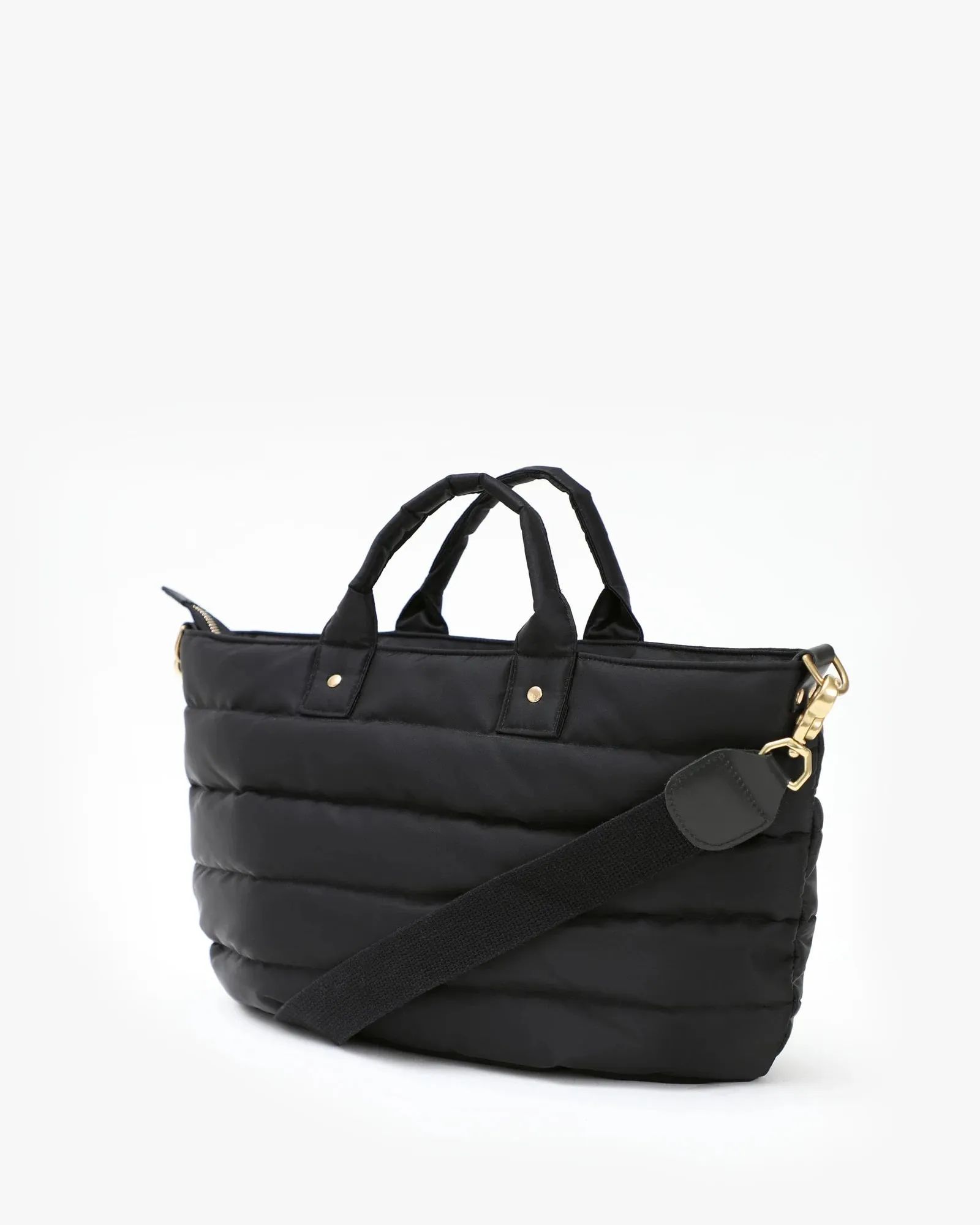 Clare V. - Messenger Bag in Black Quilted Puffer