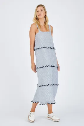 Clementine Maxi Dress in Navy Stripe