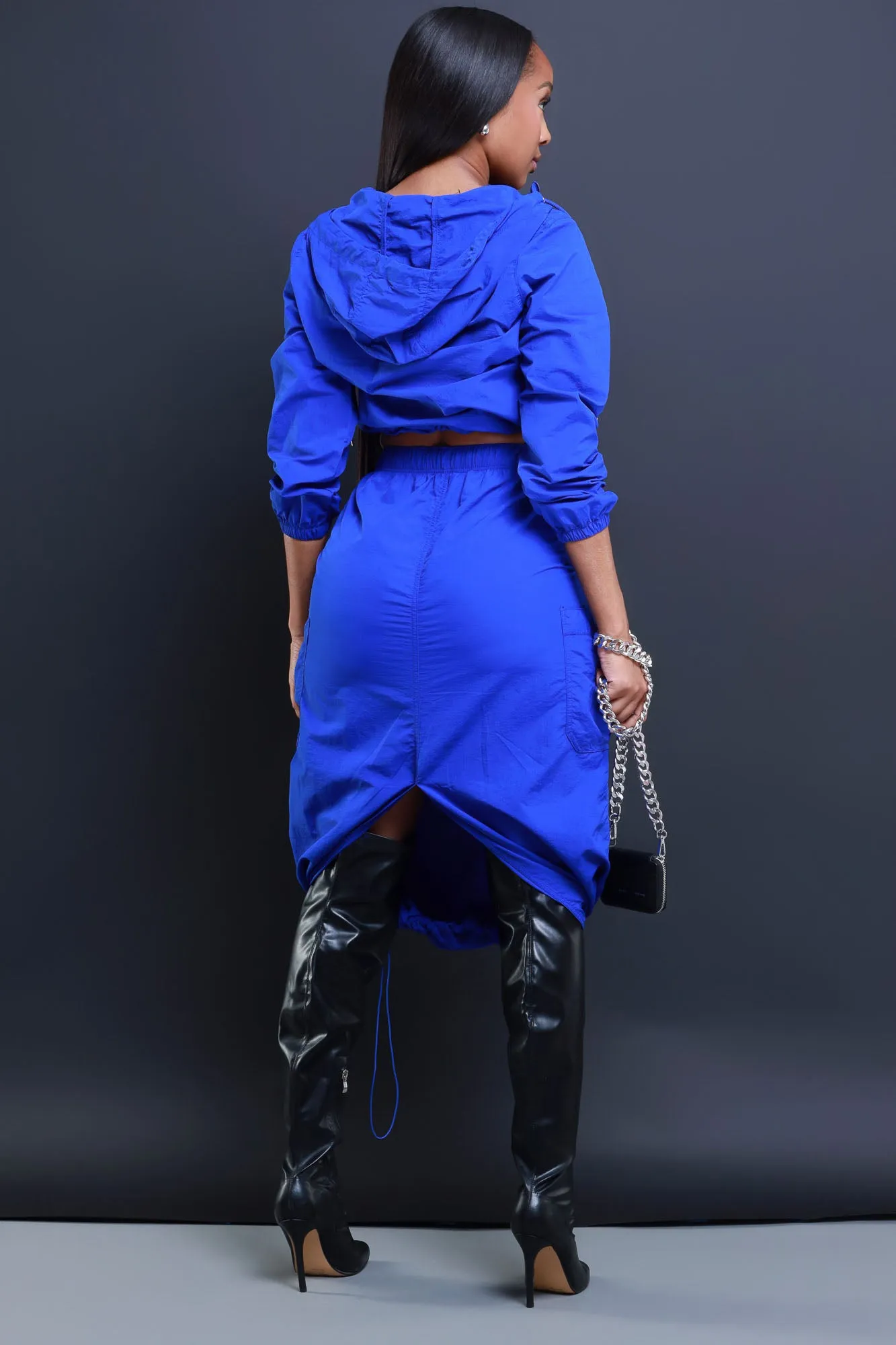 Come With Me Cargo Maxi Skirt Set - Royal Blue