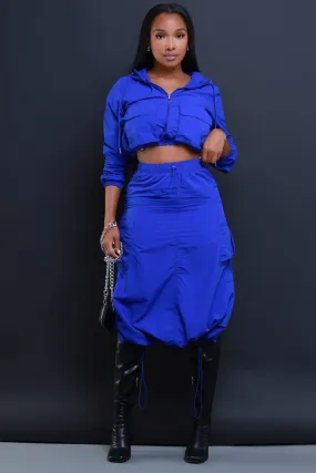 Come With Me Cargo Maxi Skirt Set - Royal Blue