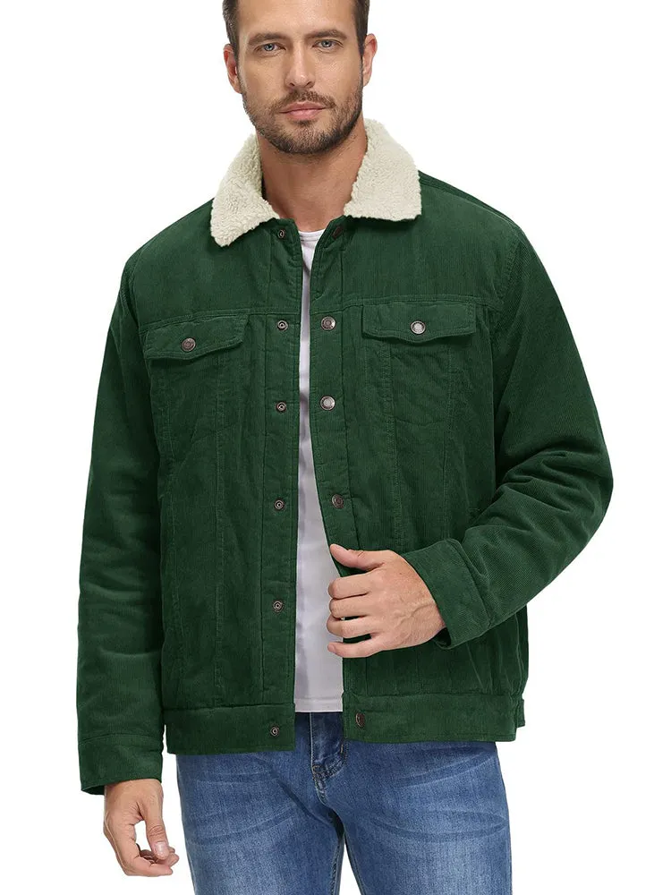 Corduroy Fleece Jacket Lapel Plush Lambswool Coat