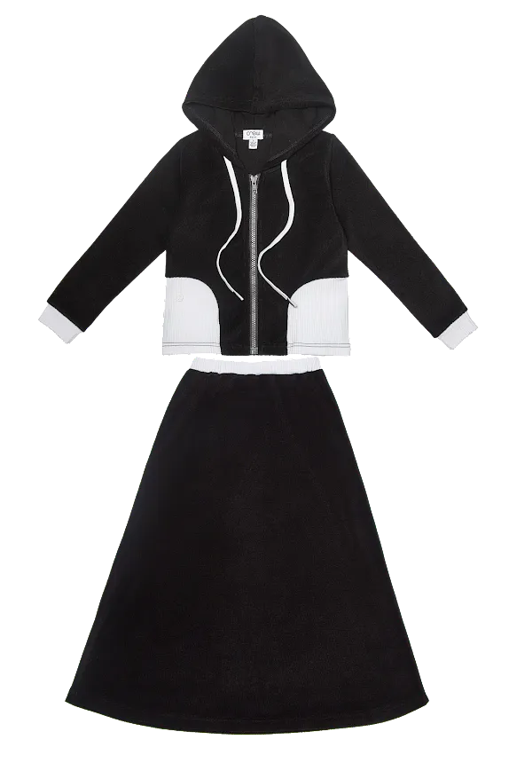 Crew Kids Black/White Terry Maxi Set