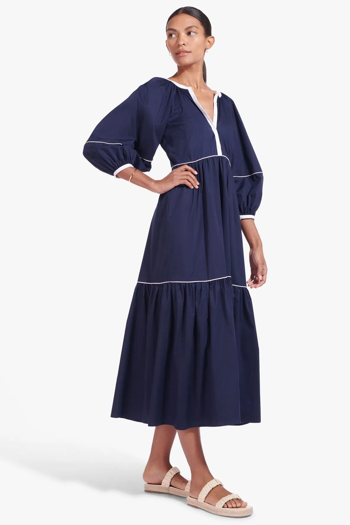 DEMI DRESS | NAVY WHITE