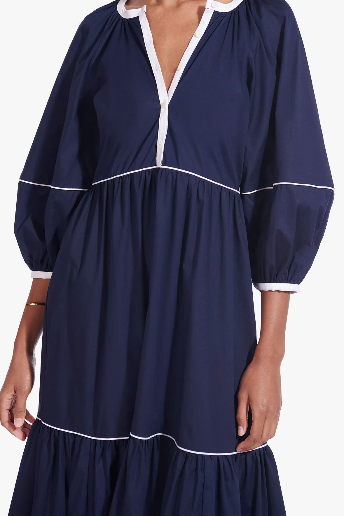 DEMI DRESS | NAVY WHITE