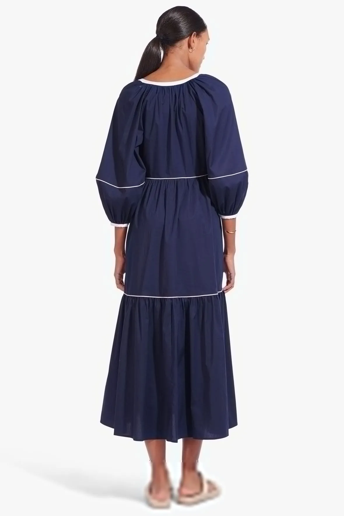 DEMI DRESS | NAVY WHITE